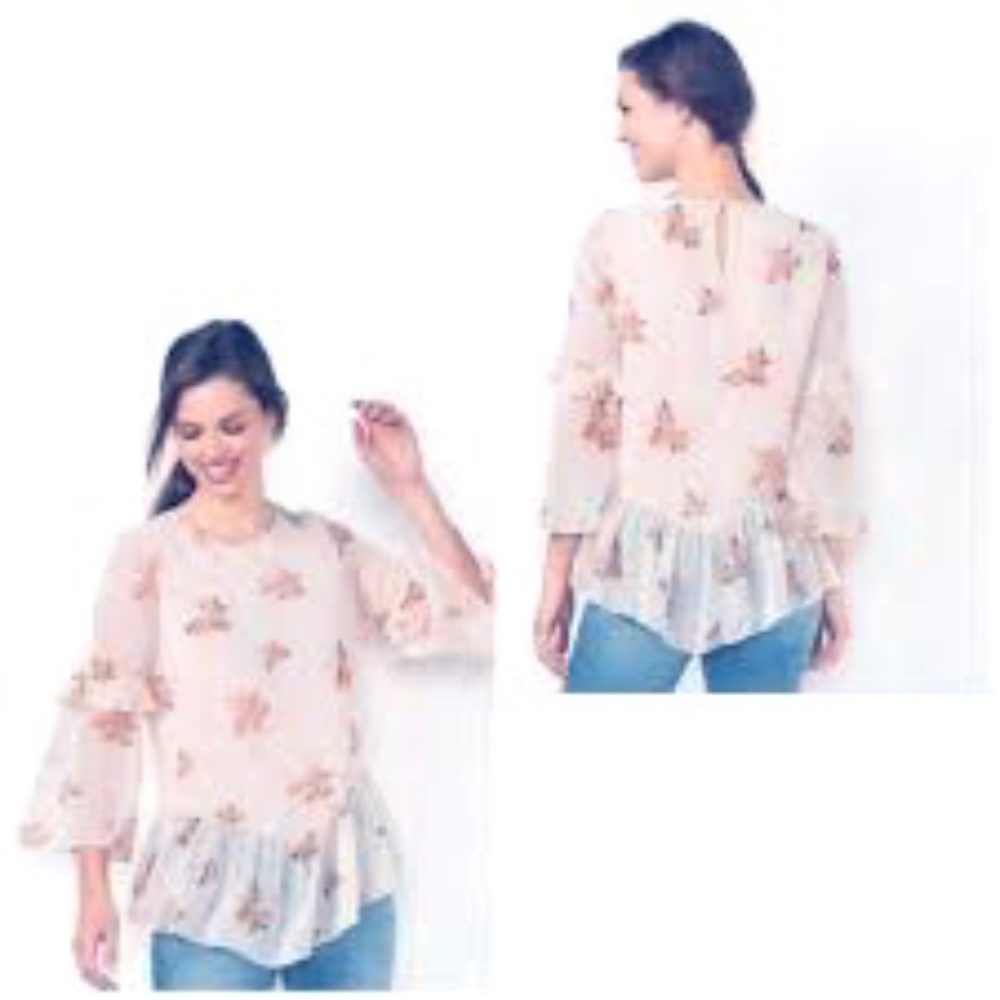 Ruffled floral shirt